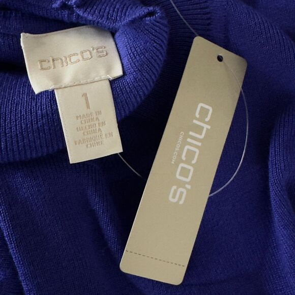 New Chico's Rachel Turtleneck Sweater Purple Twilight Women's Medium (Chico's 1) - Picture 5 of 8